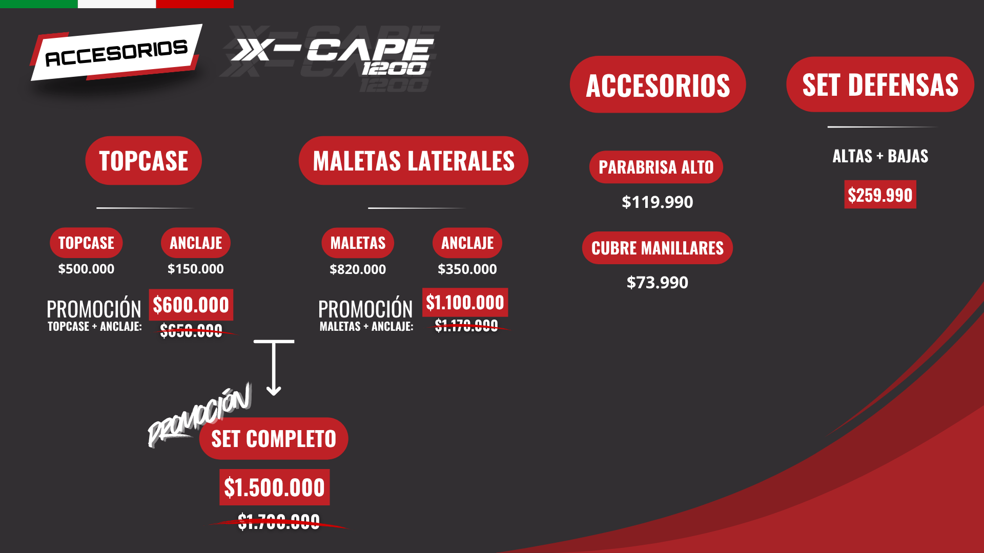Accesorios X-Cape 1200