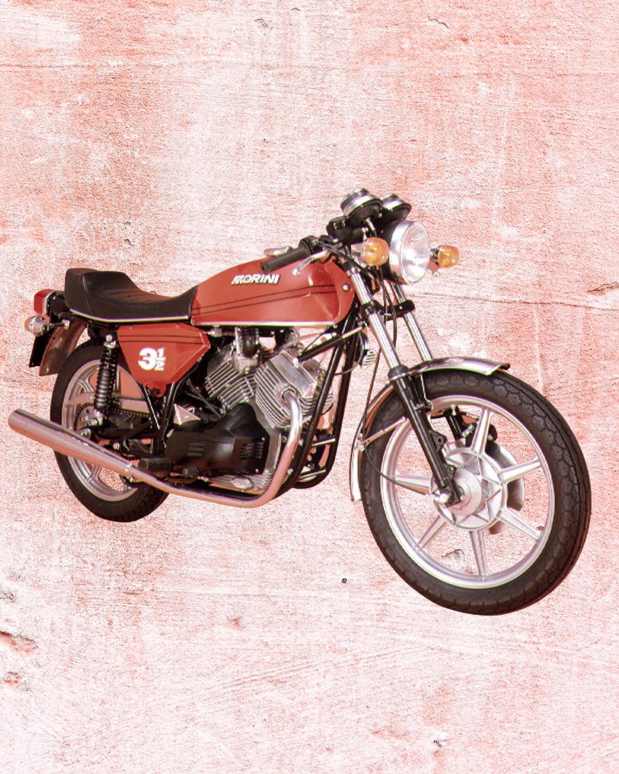 Moto Morini 3½ roja de los años 70