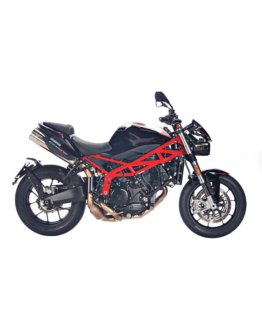Moto Morini Corsaro negra con chasis rojo